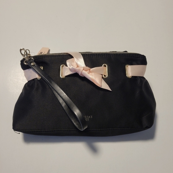Victoria's Secret NWT Black/pink cosmetic pouch. - Picture 2 of 13